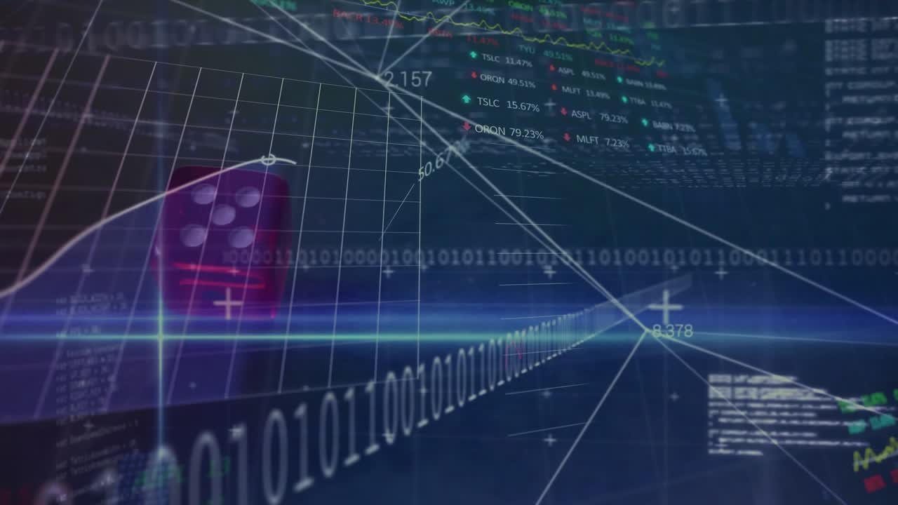 Animation of data processing over dices