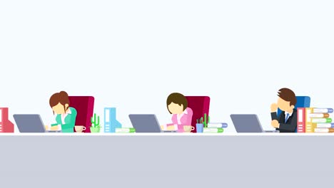 business team is working. business communication concept. loop illustration in flat style.