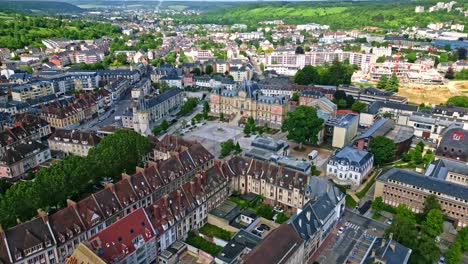 Evreux-Town-hall-and-clock-tower,-Normandy-in-France