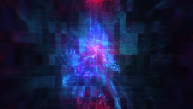 Hi-Tech Blue Red Modern Fluid Mosaic Background Loop