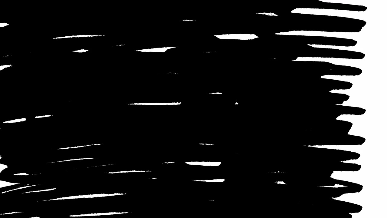 Animated Black Brush Stroke Transition on White Background