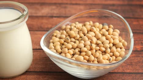 leche de soja y frijoles de soja