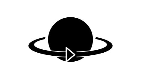 icono del globo 360. paralelos y meridianos. bucle sin costuras. negro y blanco.