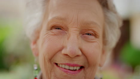 portrait of a senior woman face smile outdoor
