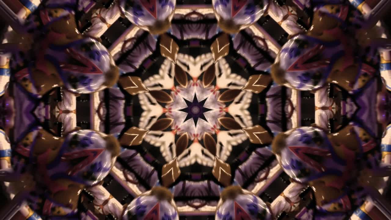 fondo abstracto multicolor y movimiento con efecto caleidoscopio