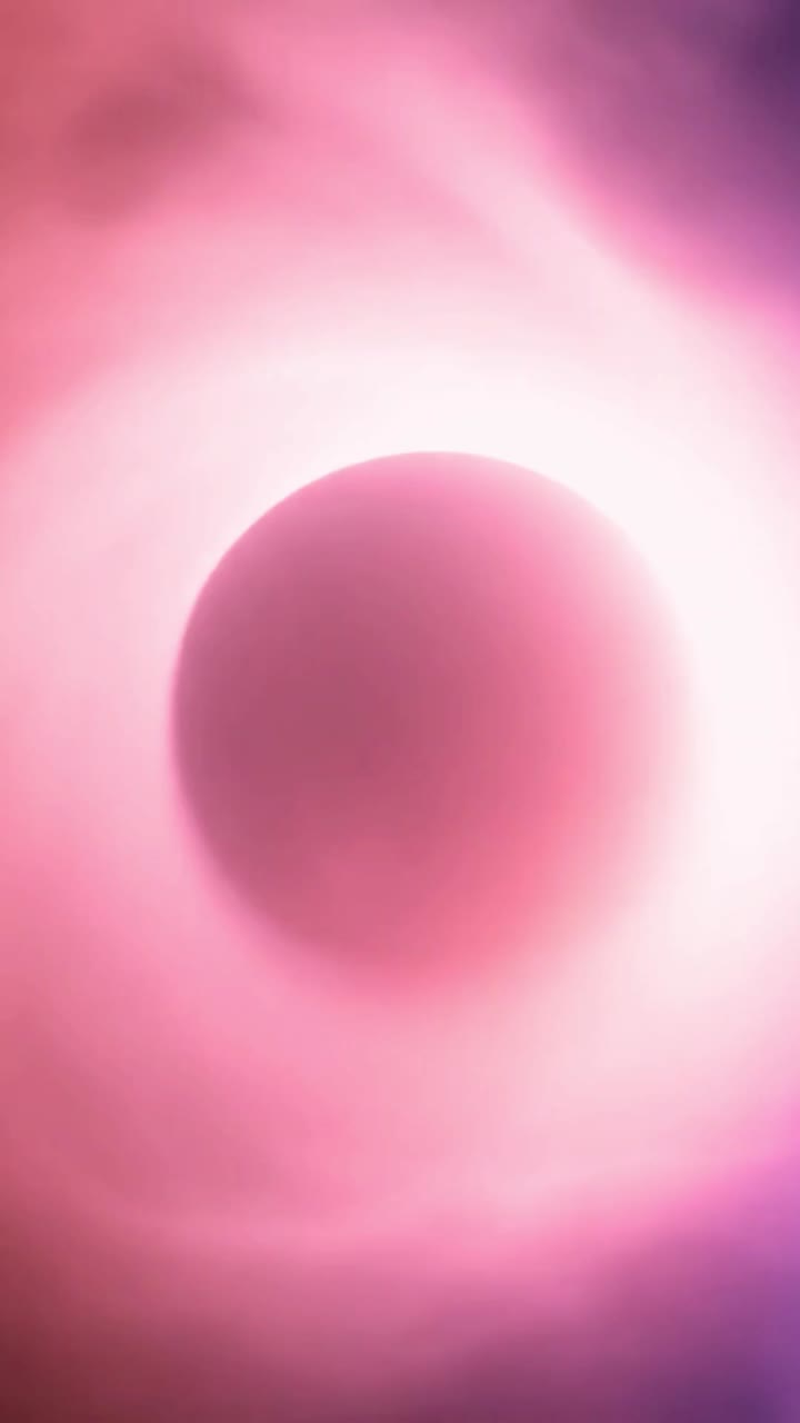 Sfera luminosa astratta sognante con tonalità rosa e viola