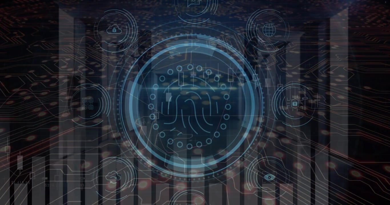 Animation of scope scanning and data processing over computer server room