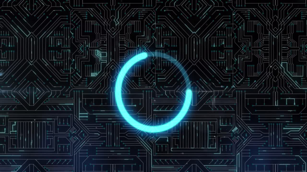 animación del anillo de carga de datos a través de la red de conexiones