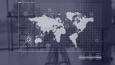 Animación-Del-Mapa-Mundial-Y-Procesamiento-De-Datos-En-La-Oficina