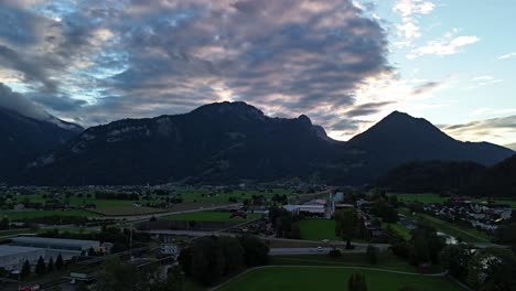 stunning sunset over the alps