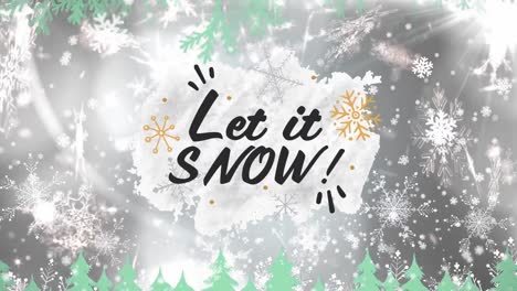 animation of snow falling over let it snow text