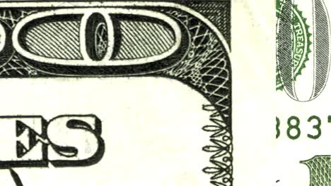 cámara escaneando rápidamente a través de un billete de 100 dólares de los estados unidos - bucle sin costuras