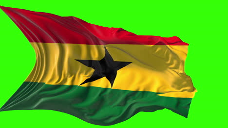waving flag of ghana on green screen