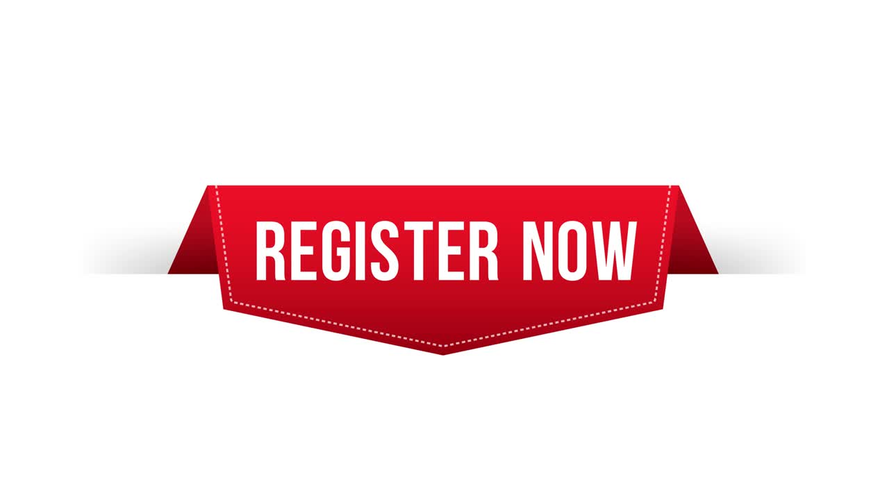 cinta roja, el estandarte se registra ahora. gráficos en movimiento.