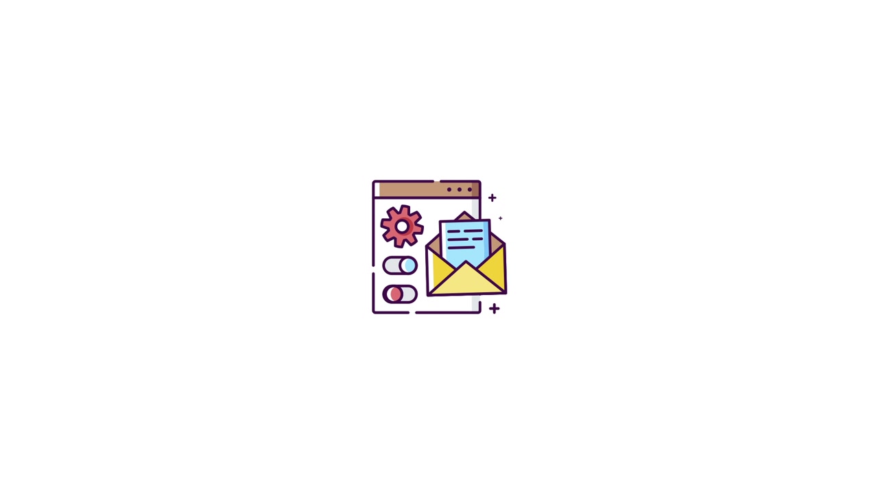 Animated Icon of Email Notification and Settings Interface