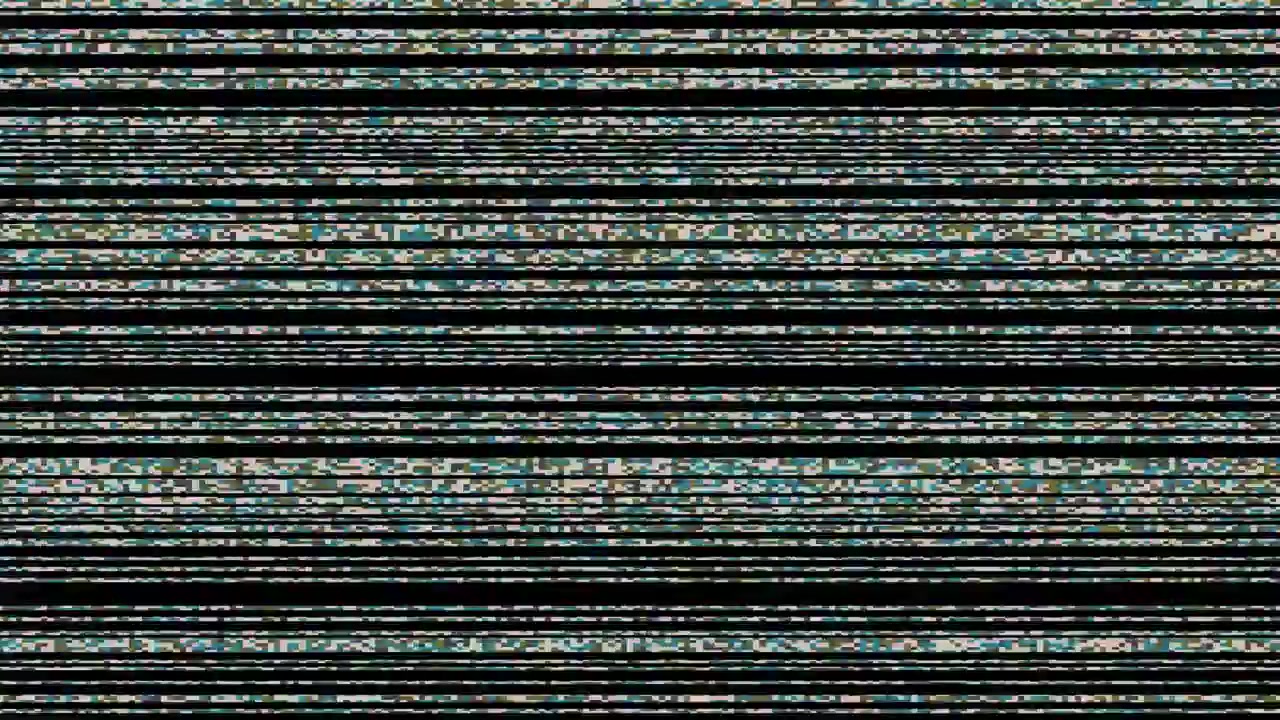 Digital Glitch and Static Noise Effect on Black Background
