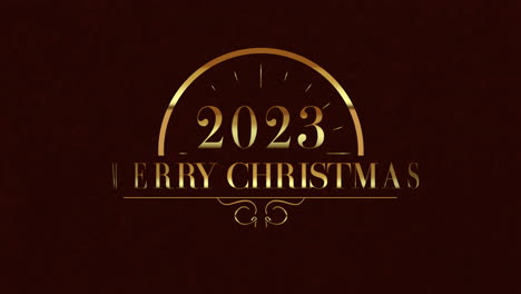 2023-years-and-Merry-Christmas-with-gold-clock-on-red-gradient