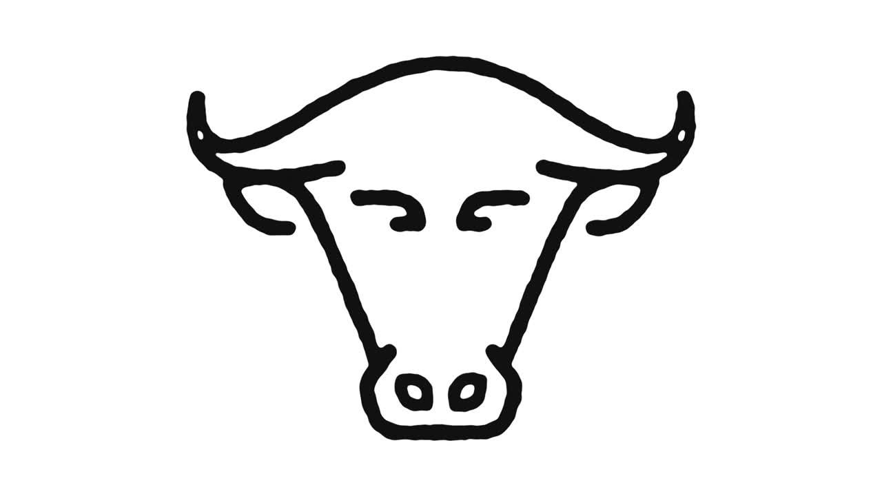 황소 시장 아이콘 애니메이션 영상 & 알파 채널