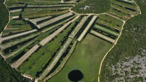 neretva valley, flying over agriculture plantation fields in delta of river neretva in south croatia - aerial drone view