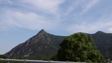 scenic mountain landscape with clear blue sky