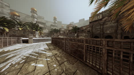 exploring the ancient city with grand architecture and lush greenery