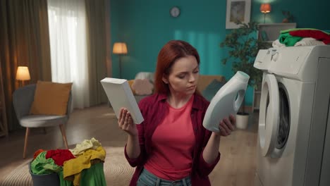 woman choosing laundry detergent