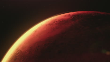 planet mars vieved from space