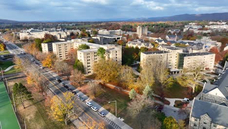 Dormitorios-De-Virginia-Tech-College-En-Otoño