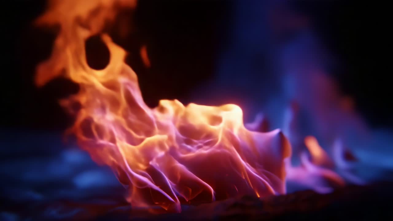 Captivating Flames: A Visual Journey Through Radiant Colors and Dynamic Movement of Fire Portraying the Beauty and Power of Combustion and Energy Flow