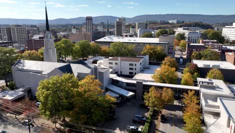 aerial over autumn leaves in chattanooga tennessee