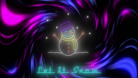 animation of let it snow text over shapes