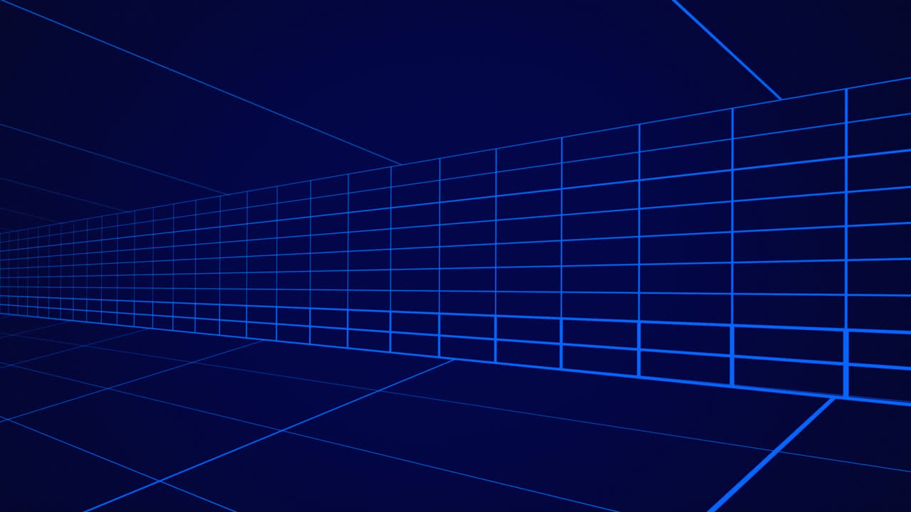 Moving grid lines on blue background 4k