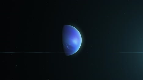 realistic neptune planet rotating with glowing sun in the outer space