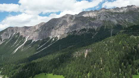 beautiful mountain landscape with trees and a sky with clouds