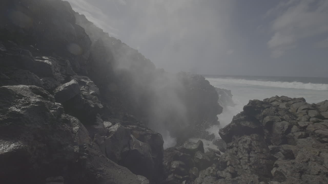 Coastal Blowhole Eruption