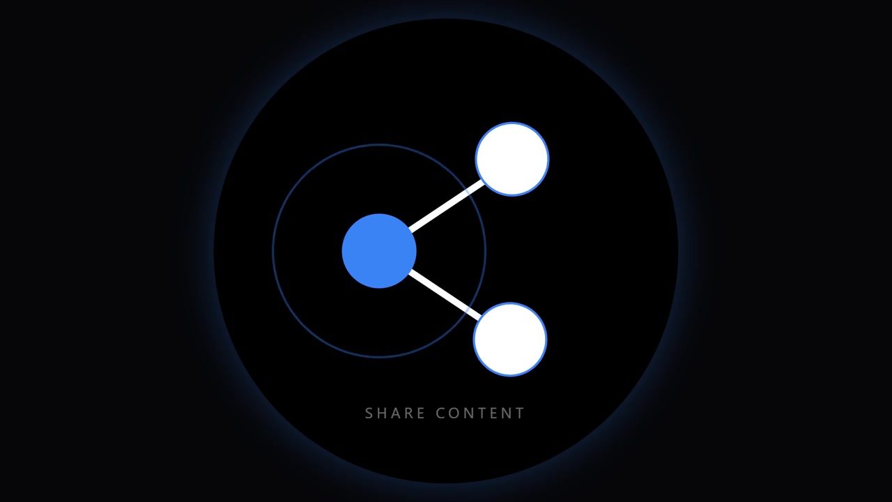 Animated Share Content Icon on Dark Background