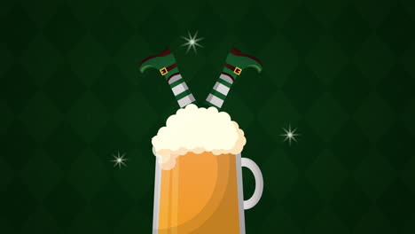 st patricks day animated card with beer drink