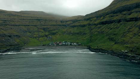 Drone-footage-of-Funningur-in-Faroe-Islands