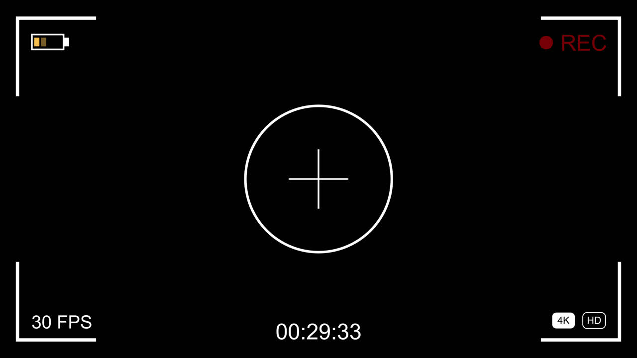 Camera Recording Interface Overlay with REC and Battery Indicators