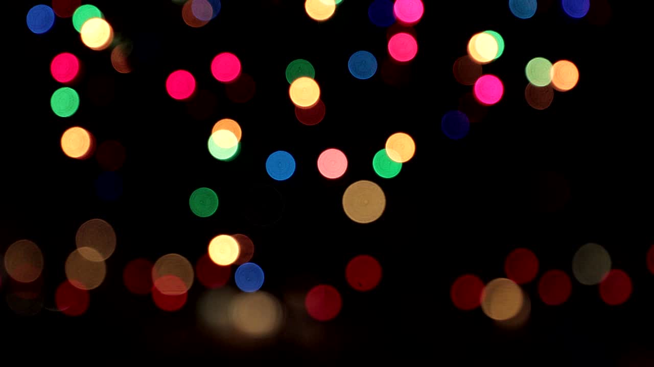 bokeh background. Blinking Garland Multicolored Abstract Blurred Background