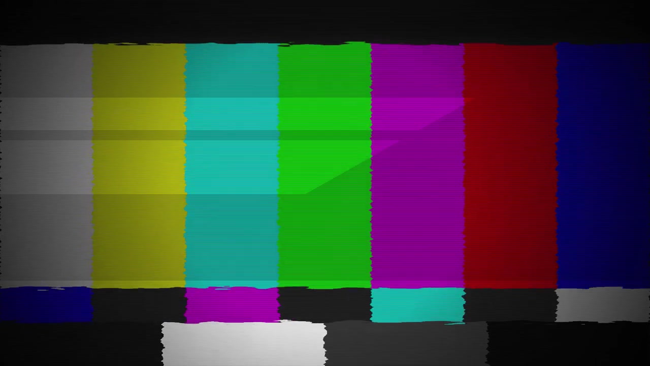 Television Test Pattern with Glitch and Signal Interference