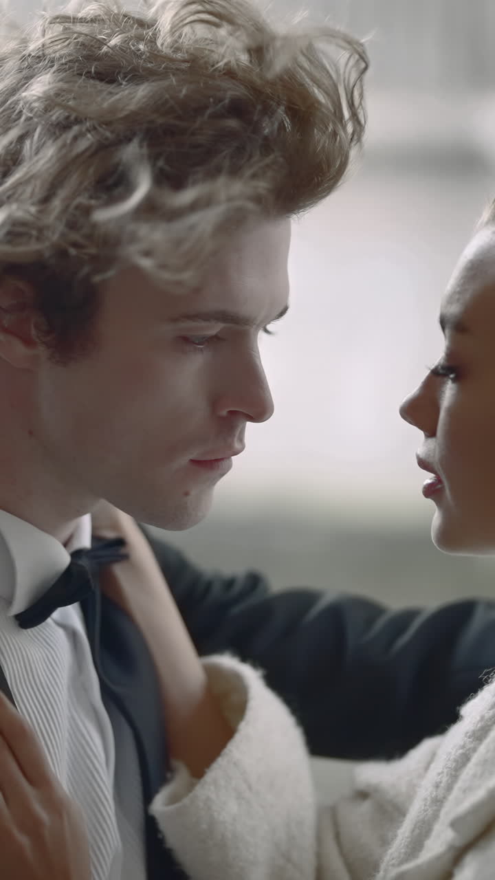 클로즈업 로맨틱 커플 초상화