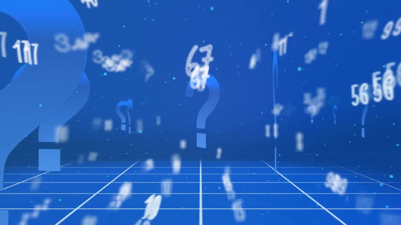 파란색 배경에 있는 금융 데이터 처리의 애니메이션