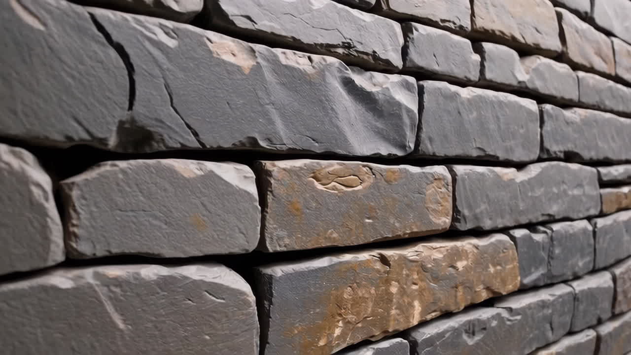 Close-up of a Gray and Brown Stone Wall