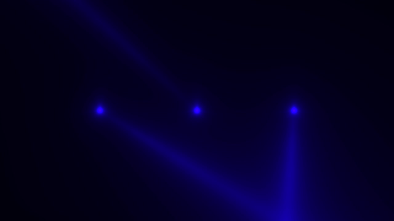 무대에서 빛나는 파란색 스포트라이트