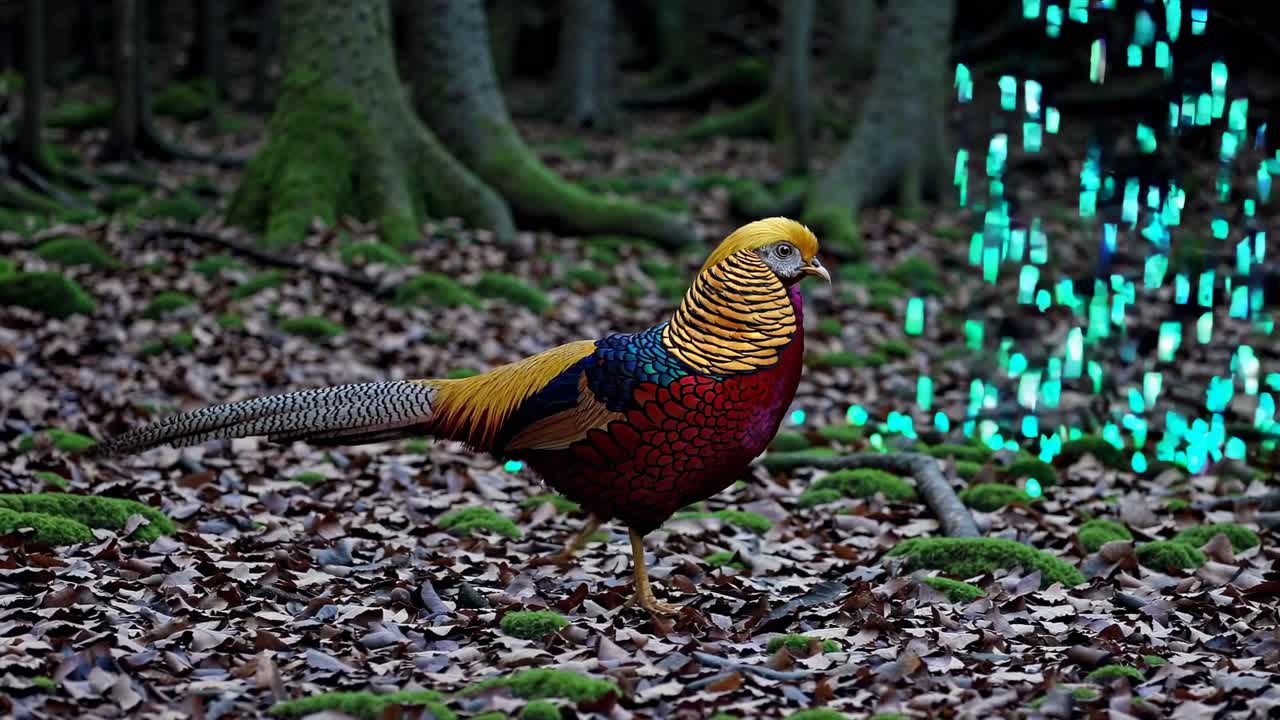 Golden Pheasant in a Forest Setting