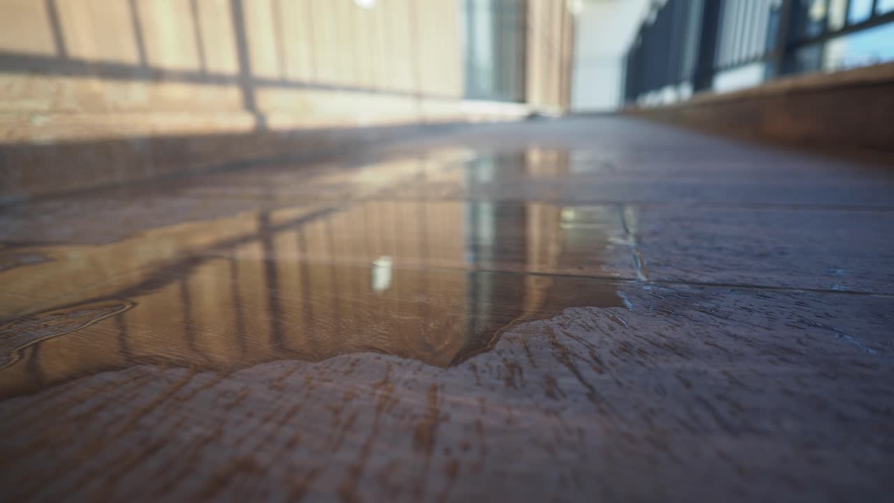 Wet Patio Floor with Reflections