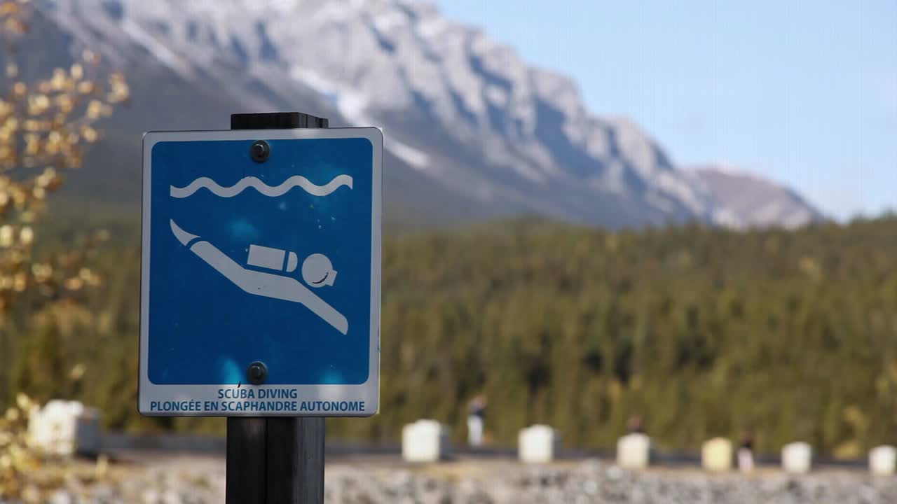 Divers sign  on a sunny day