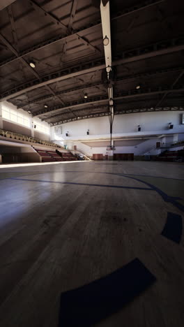 empty basketball court in a gymnasium