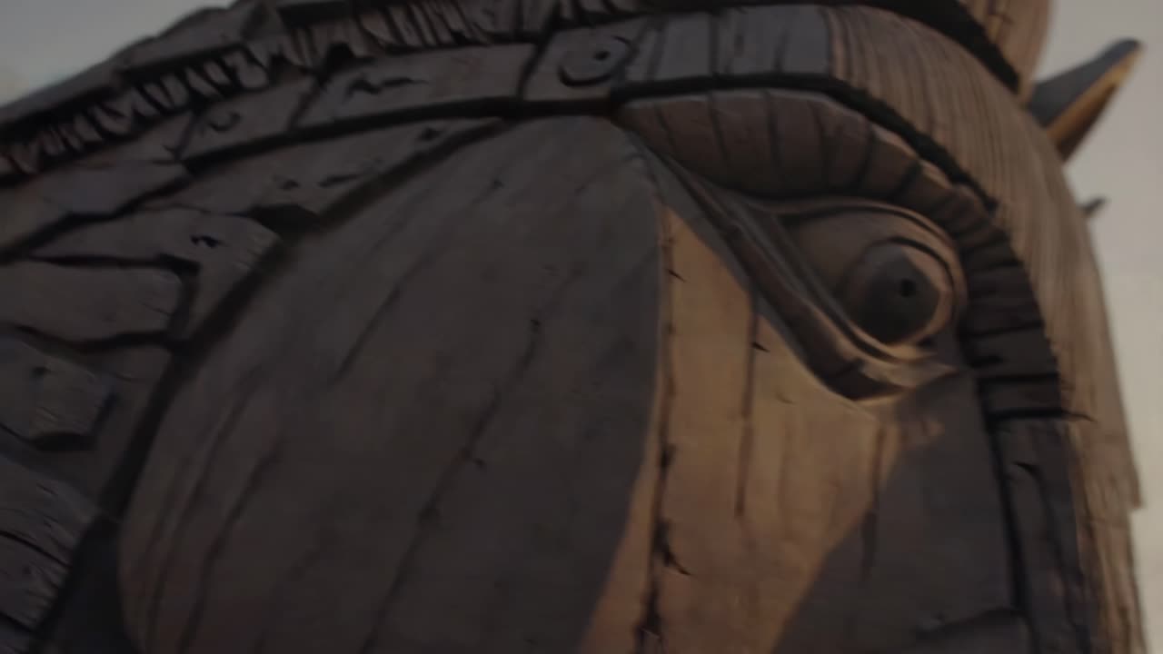 primer plano de una escultura de caballo de madera